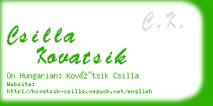 csilla kovatsik business card